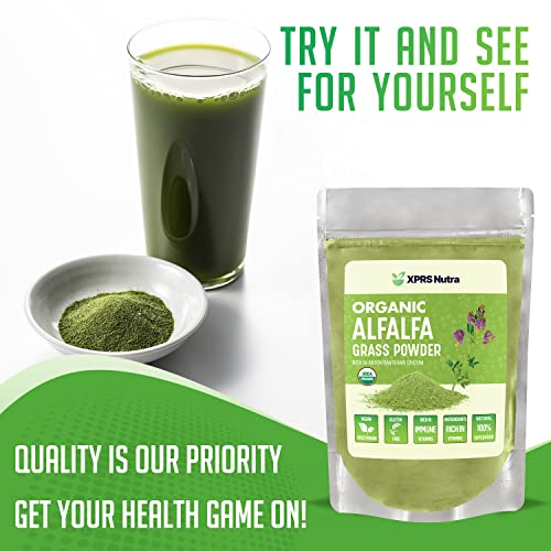 Xprs Nutra Organic Alfalfa Powder - Premium Vegan Alfalfa Supplement Rich In Calcium thumb #4