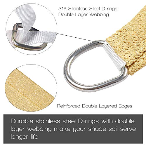 Artpuch 4332689028 10'X13' Sun Shade Sail Curved Commercial Outdoor Shade Cover Sand Rectangle Heavy Duty Permeable 185Gsm Backyard Shade Cloth thumb #1