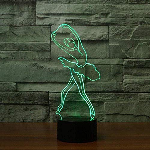 Preisvergleich Produktbild Ballerina 3D Nachtlicht Led Energieeinsparungschlafzimmer Wohnzimmer Personalisierte Kinder Schlafen Erwachsenen Geschenk Weihnachtsdekoration Möbel