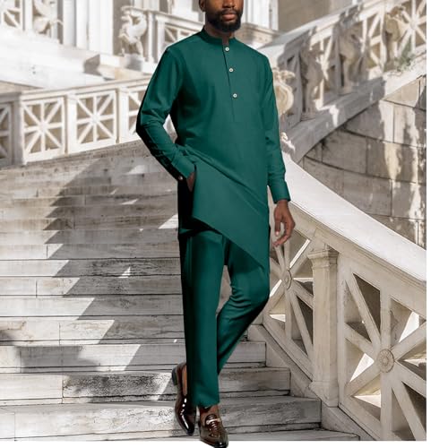 African Dashiki Suits for Men Shirt Pants 2 Piece Set Outfit Nigerian Clothes Wedding Attire Clothing2