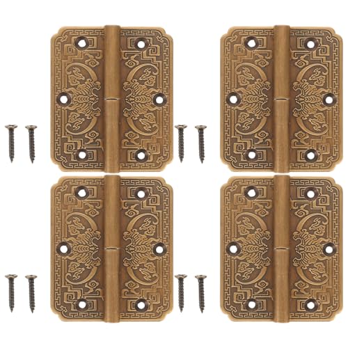 ARTIBETTER 4個 真鍮製の蝶番 小さな蝶番 真鍮製折りたたみヒンジ 銅