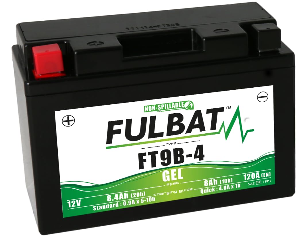 FULBAT Batería de moto FULBAT GEL FT9B-4 / YT9B-BS 12 V 8,4 Ah 120 A