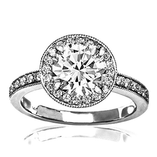 1.1 Carat t.w. GIA Certified Round-Brilliant Cut Platinum Halo Style