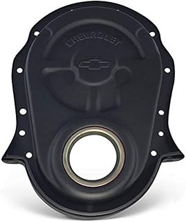 ProForm Timing Cover, 1 Piece, Chevrolet/Bowtie Logo, Oil Seal Included, Steel, Black Crinkle Paint, Big Block Chevy, Each