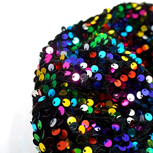 Bling Beret Hats For Women Color Paris Artist Cap Fashionable Ladies Sparkle Shining French Style Beanie Beret (Multicolor) #TOP1