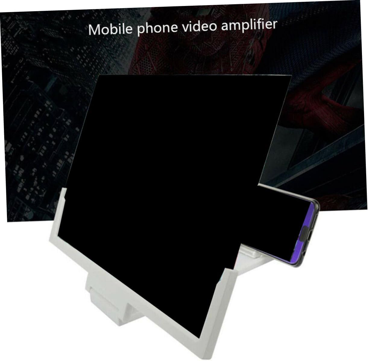 SEWACC Phone Screen Magnifier 3D Video Amplifier for Smartphones Foldable HD Phone Screen Amplifier with Adjustable Stand Compatible with White for Home and Office Use