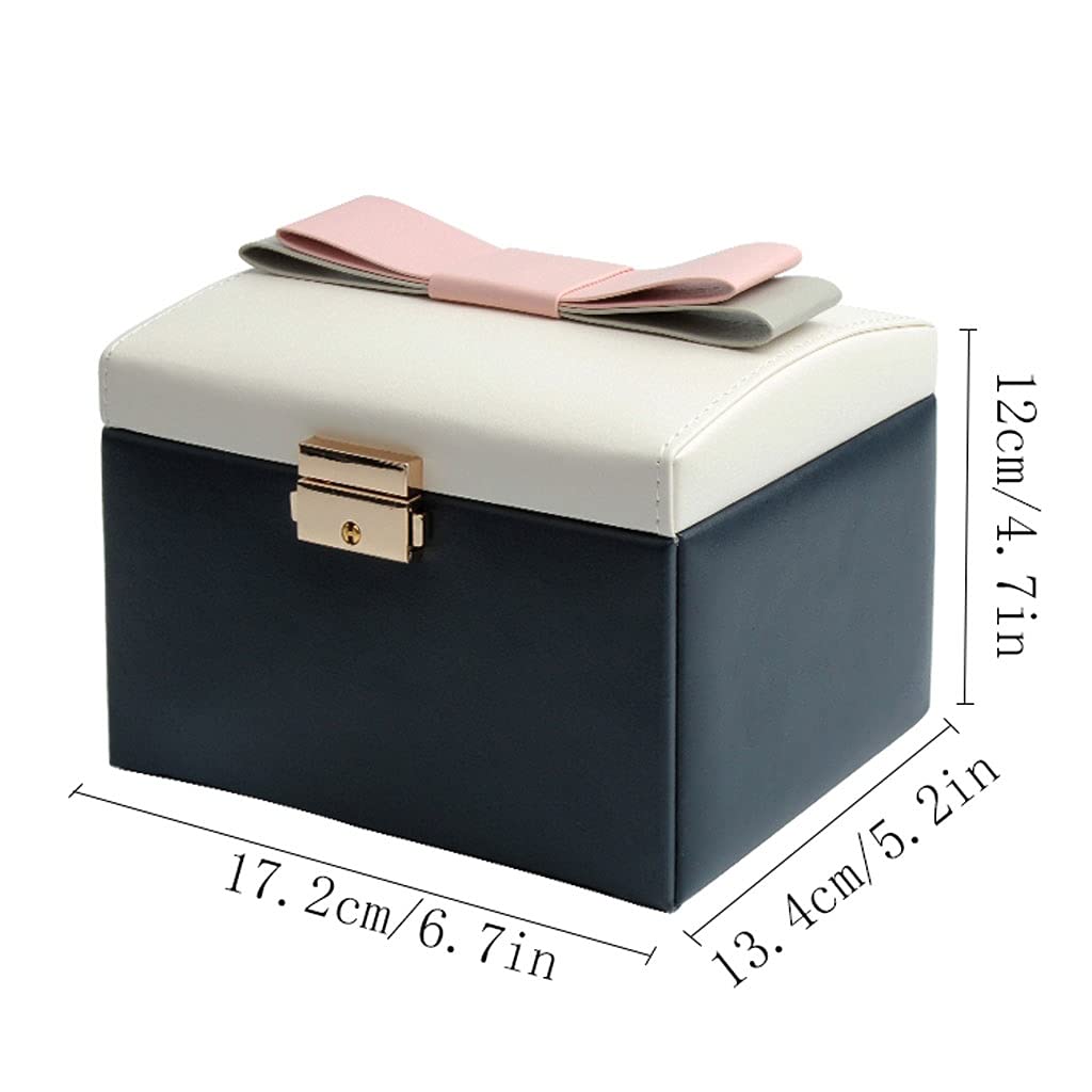 Caja de Almacenamiento de Joyas de Cuero con Bloqueo de 3 Capas Joyas de Gran Capacidad Organizadores Box Matrimonio Regalo de cumpleaños Recuerdos (Color : Pink)