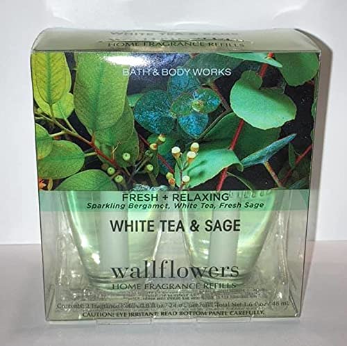 WallflowersBath Body Works Fragrance Refill Bulb 2 Pack White Tea & Sage