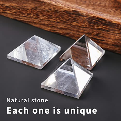 Image of Runyangshi Natural Crystal Pyramid Energy Generator | 2.0x2.0in (5x5cm) Healing Crystal Pyramid for Protection & Positive Energy | Natural Quartz for Chakra Reiki Home Decor
