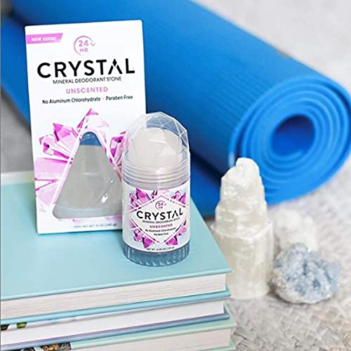 Image of CRYSTAL Mineral Deodorant Stick - Unscented Body Deodorant With 24-Hour Odor Protection, Non-Staining & Non-Sticky, Aluminum Chloride & Paraben Free, 4.25 oz, (2 Pack) (Packaging May Vary)