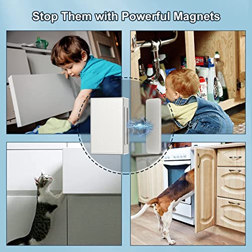 Image of Magnetic Door Catch Adhesive AOSITE 12 Pack Value Set, 17LB Strong No Holes Cabinet Magnets for Kitchen, Cabinet, Cupboard & Drawer Closure, Self-Adhesive Magnetic Catches, Silver Stainless Steel