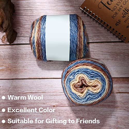 Gejoy JUU-GEJOY-106 8 Pack Gradient Color Cotton Cake Yarn Self Striping Yarn 60% Cotton 30% Acrylic 10% Wool Multicolor Rainbow Soft Yarn thumb #3