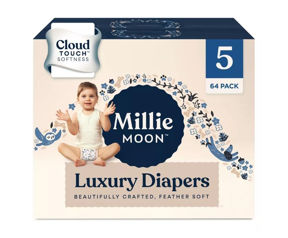 Image of Millie Moon Luxury Diapers (Size-5 and Count-64) White(Pack of 1)
