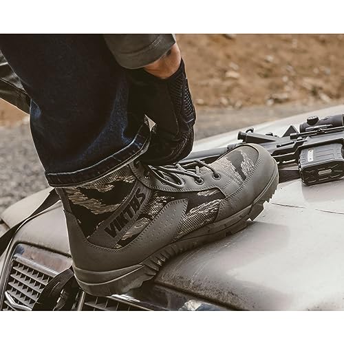 Image of VIKTOS Men's Johnny Combat OPS Tiger Tactical Boots | Durable Water-Resistant Lightweight Mid-Height Outdoor Combat Boots