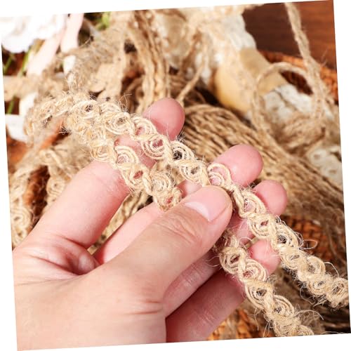 Healeved 2 Rolls Natural Burlap Ribbon Meters Jute Lace Gift Wrap Ribbon for Crafts Flower Bouquet Packaging Rustic DIY Decoration