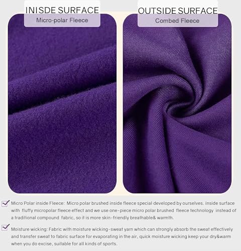 Tuveke Purple Men Zip Up Hoodie Athletic Hoodies Long Sleeve Fleece Hooded Sweatshirts Lightweigt With Pockets L thumb #5