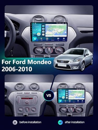 Carplay coche para Ford Mondeo 2007-2010 con Android Auto inalámbrico y Mirror Link 2
