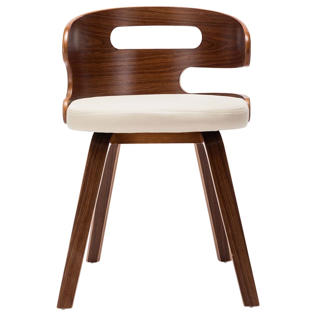 Juego de 2 sillas de comedor, madera curvada y piel sintética, 48 x 49 x 68 cm, diseño moderno, respaldo alto, asiento cómodo