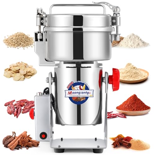 Image of Moongiantgo Electric Flour Mill High Speed Spice Grinder for Kitchen 800g | Commercial Grinder Pulverizer with Overload Protector, Grain Mill Grinder for Dry Spice Cereals Coffee Corn Rice Pepper