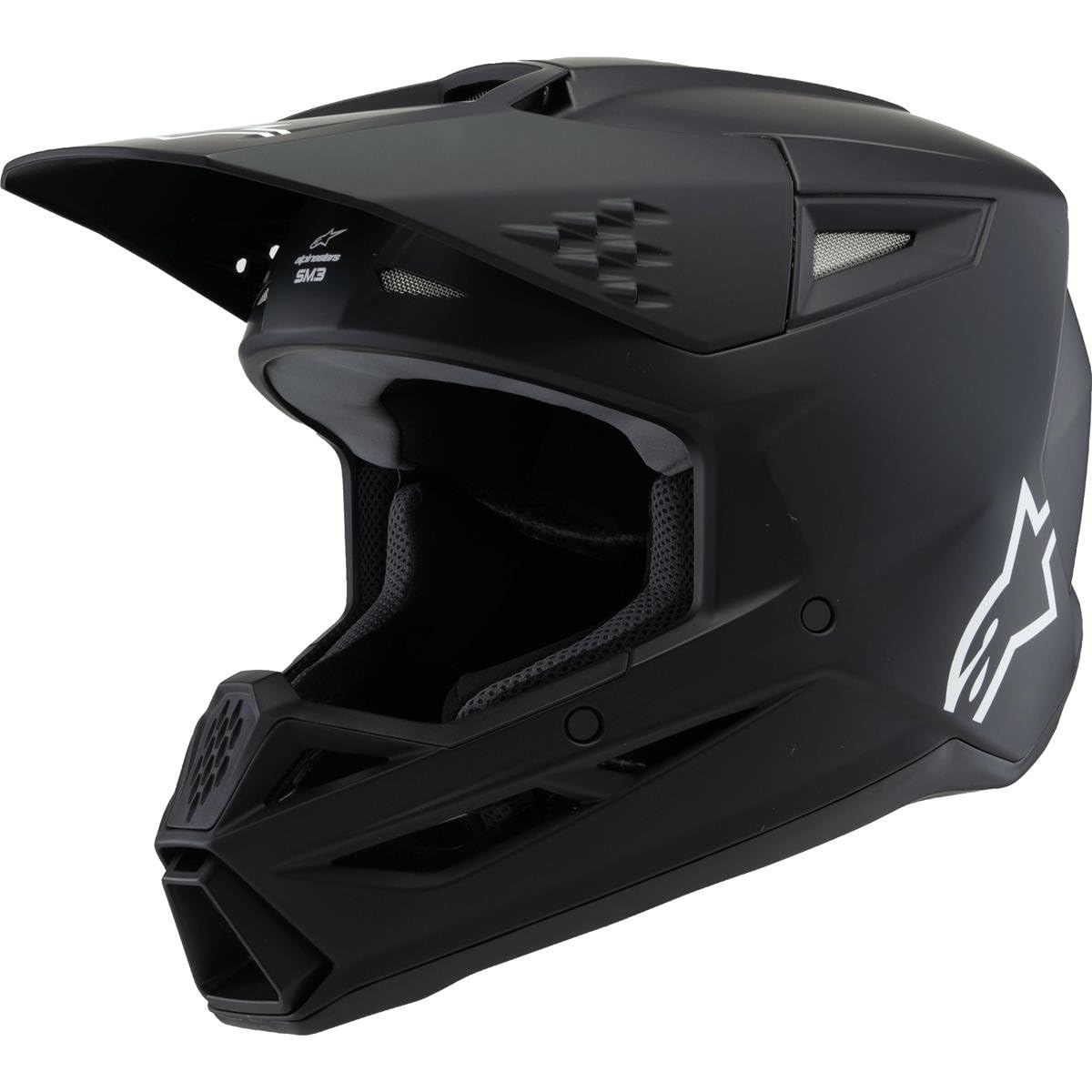 Alpinestars SM3 Solid Casco da motocross giovanile, nero opaco, Y/M (50/51)