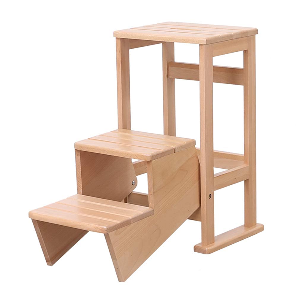 Tabouret escabeau en bois massif pliant pour atteindre les hauteurs sans effort