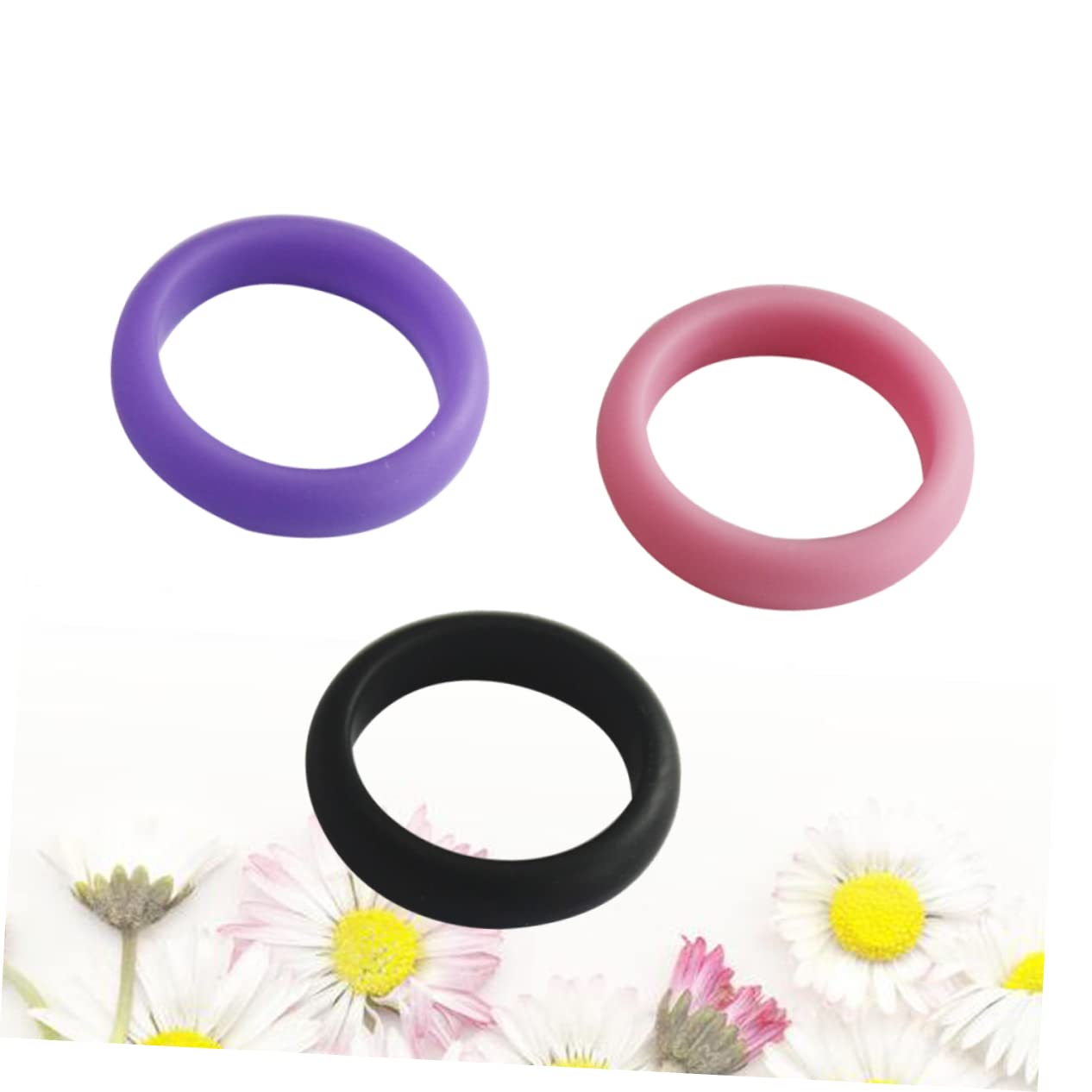 HANABASS 3pcs Silicone Rings for Women Sports Wedding Bands Waterproof Flexible Size 9