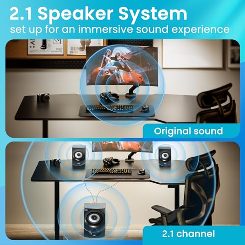 Image of Acoustic Audio by Goldwood Bluetooth 2.1 Speaker System 2.1-Channel Home Theater Speaker System, with Optical /Aux /USB /SD Inputs Black (AA2171)