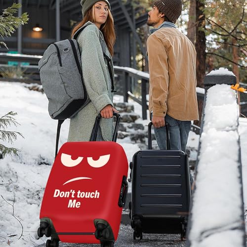 ANNA QUEEN Funny Luggage Cover, Don't Touch Me Red Face Design, Stretchable, Washable Travel Protector for 28-30 Inch Luggage2