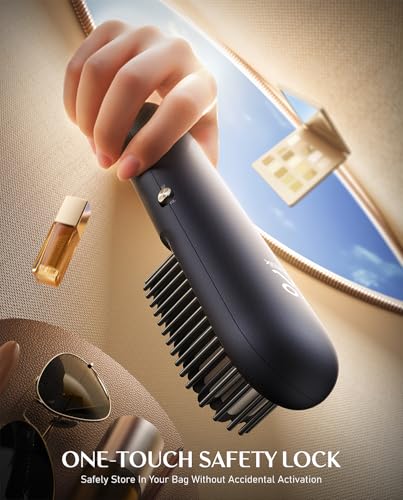 Fanttik Solo I10 APEX Portable Hair Straightener Brush, Cordless Straightening Comb with 113% Larger Heating Area & LED Display, Ceramic Coating & Ionic Technology, Safe Mode for Frizz-Free Shine