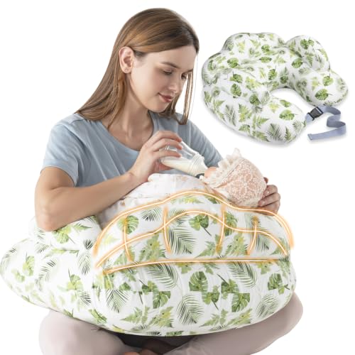 Chilling Home Coussin d'allaitement avec housse | Coussin de grossesse pour dormir, sangle de taille réglable et clôture de sécurité, coussin d'alimentation pour bébé