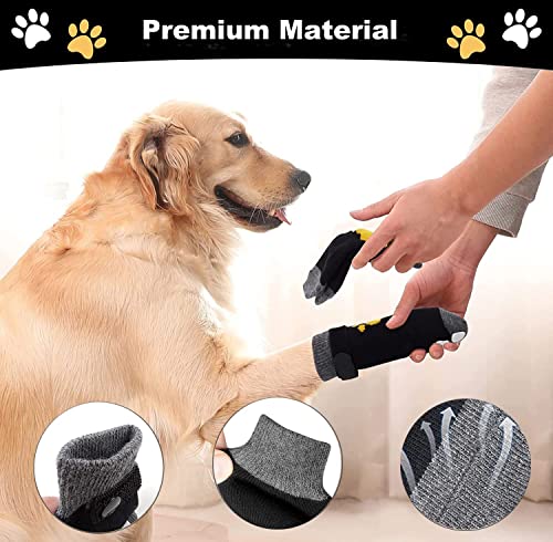 Ewolee Dog Socks, 3 Pairs Anti-Slip Dog Socks Dog Walking Socks, Dog Cat Paw Protectors with Rubber Bottom and Adjustable Straps, Traction Control for Pet Indoor Wear (L) - Image 4