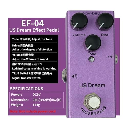9V 小型ギターエフェクター - 10 カスタマイズ可能なサウンドモードコンパクトヴィンテージオーバードライブペダルプロのパフォーマンス用シングルタイプエレキギターエフェクトペダル