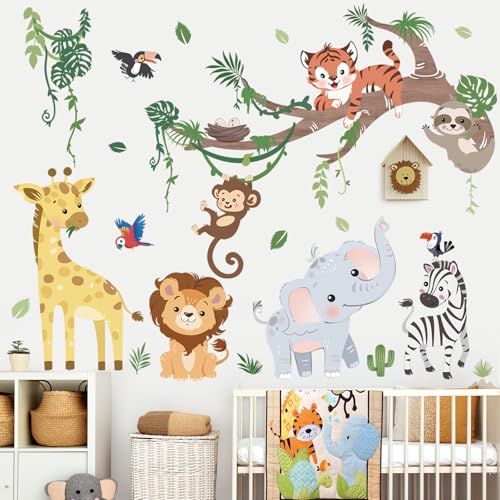 Vinilos Decorativos Jungle Animals 105 cm x 75 cm miniatura 1