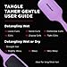 Denman Tangle Tamer Ultra (Violet) Detangling Paddle Brush For Curly Hair And Black Natural Hair - use with both Wet & Dry Hair, D90L