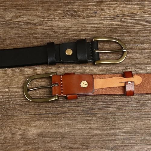 Men Leather Belt Solid Cowhide Brass Buckle Jeans Cowboy4