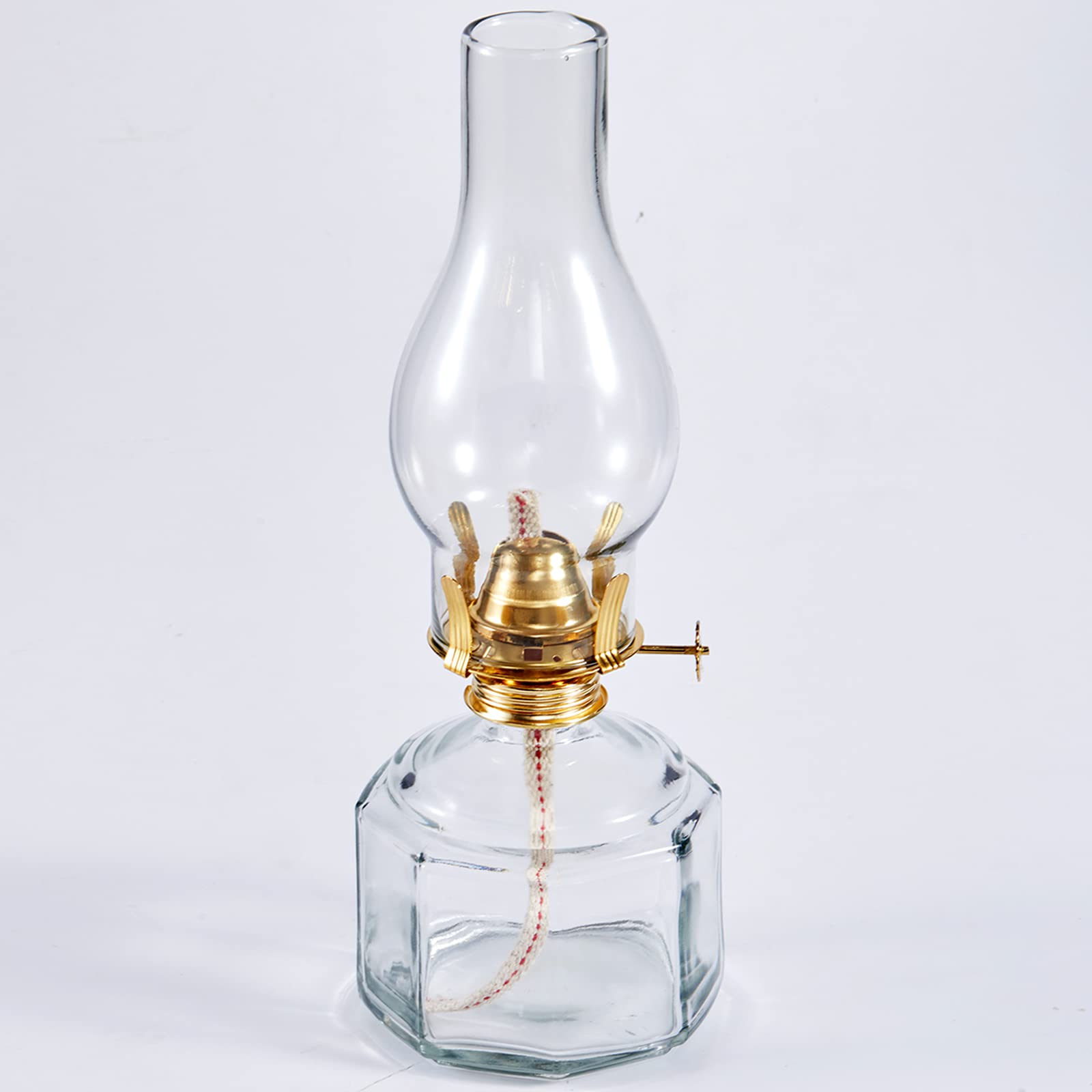 Houselden Large Glass Kerosene Oil Lamps, Lantern Vintage Oil Lamps for Indoor Use Decor Chamber, Hurricane Lamp, Home Lighting Clear Kerosene Lamp Lantern, Classic Vintage Glass. (A-02)