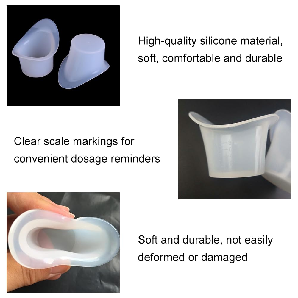 Helweet Coppa per lavacapelli, bicchieri per il lavaggio degli occhi, in silicone, 8 ml, 4 pezzi