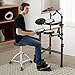 Costzon Electric Drum Set, Electronic Drum Kit for Beginner with 4 Quiet Mesh Pads, 150 Sounds, 9.5” Cymbals, Metronome, USB MIDI, Headphone, 2 Pedals, Drumsticks & Adjustable Throne