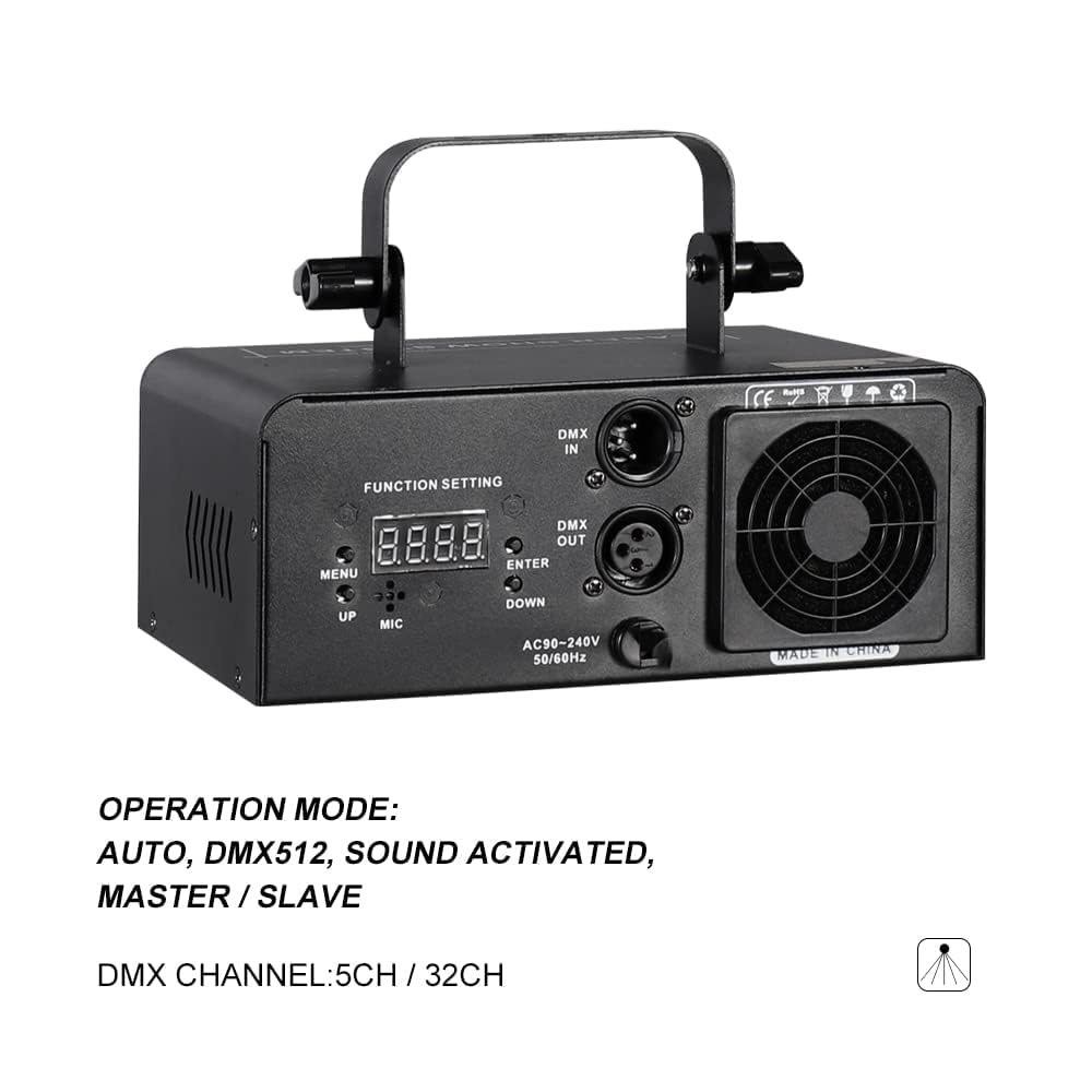 Lumière de Fête, Lumière disco DJ Activée DMX 512 lumières stroboscopiques, RGBW Lumière de Scène Activées par la Musique et Contrôlées par DMX pour les DJ de Mariage et de Club