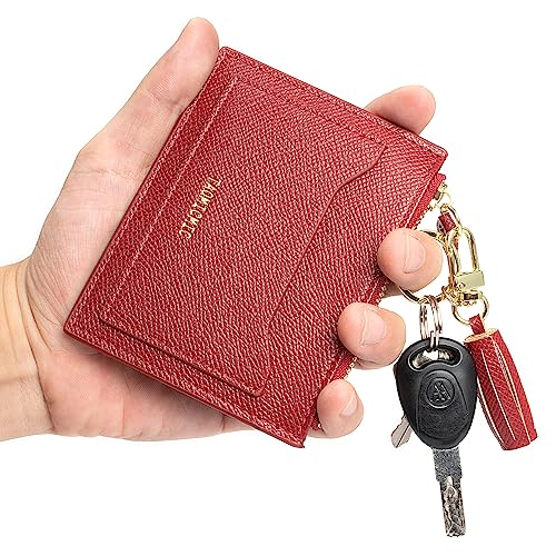 Image of Minimalist Small Leather Card Holder Pocket Wallet Womens Coin Purse Handbag (Z-Brown), Z-Brown, s