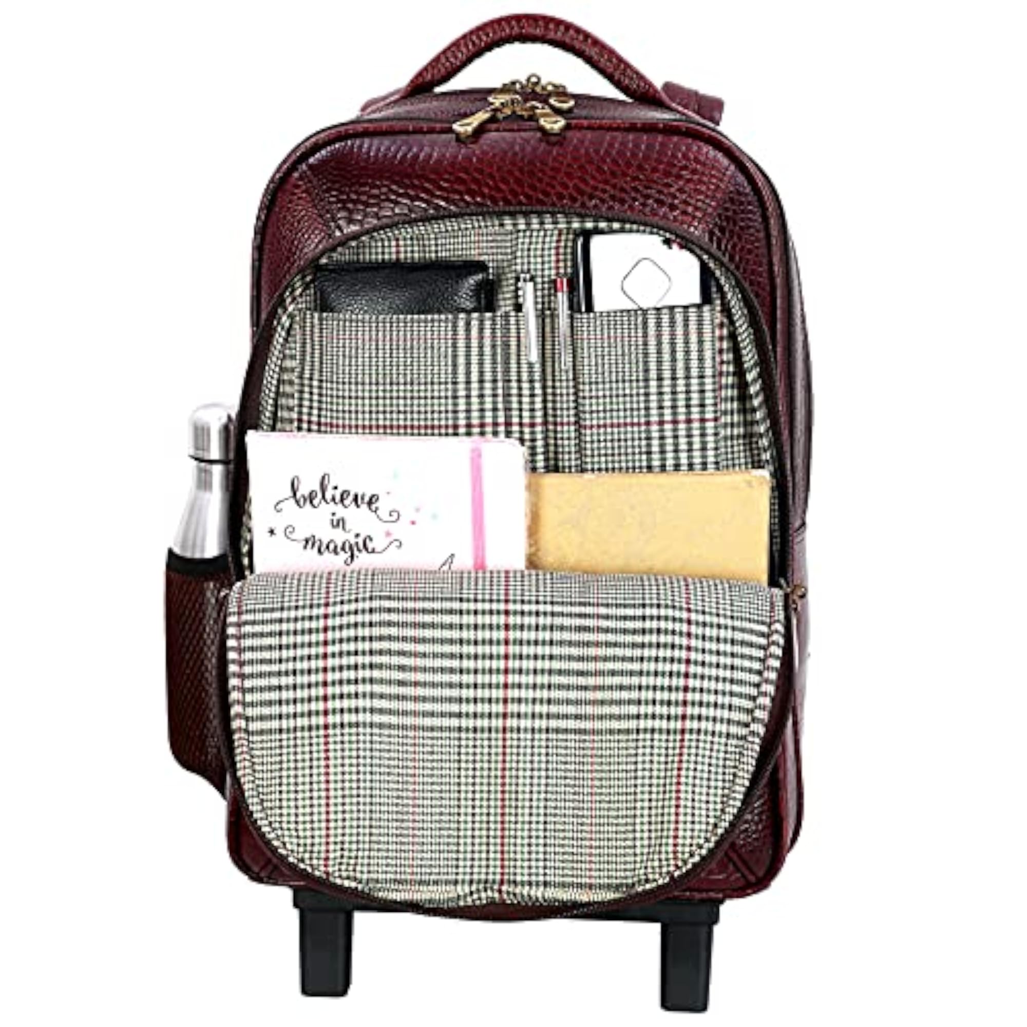 14.01 Inches Soft Suitcase, Brown & Black
