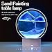 Moving Sand Art Picture Round Glass 3D Deep Sea Sandscape in Motion Display Flowing Sand Frame, Large Desktop Art Toys, Home & Office Desktop Decorations(Black, Button-Crotrol)