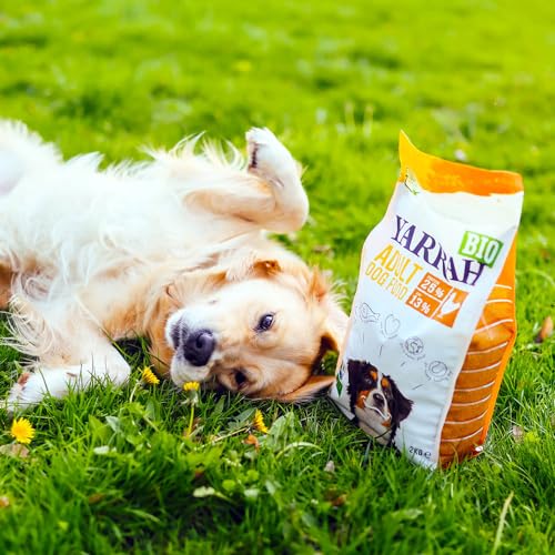 Yarrah Adult Nahrhaftes Bio-Trockenfutter für Hunde – für alle Erwachsenen Hunde | Exquisite Biologische Hundebrocken mit Huhn, 5kg | 100% biologisch & frei von künstlichen Zusätzen