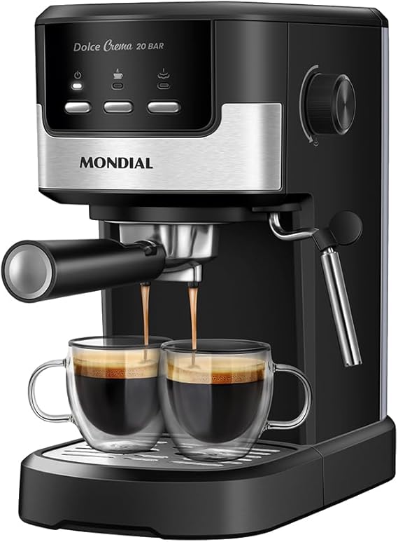 Cafeteira Espresso Dolce Crema 20 Bar, Mondial, Preto/Inox, 1200W, 220V - C-20-EC