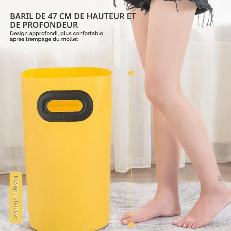 Angoily Bassin De Bain À Pied Pliable Portable 16L Seau De Lavage À Pied Léger Et Résistant pour Spa Pieds Maison Camping Voyage