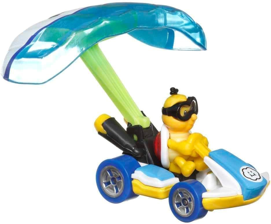 Hot Wheels Die Cast Mario Kart Glider Lakitu Standard Kart Parafoil Glider Super Mario Model Car - 1:64 Scale Length 5 cm - HDB45