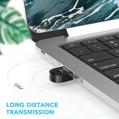 Hommie Chiave USB Bluetooth, Adattatore USB Bluetooth 4.0, Chiavetta USB Bluetooth per Window7, XP,8, 8.1,10, Compatibile Cuffie Tranne Apple, Altoparlanti, Mouse, Tastiera, PS4 Non collega Le Cuffie