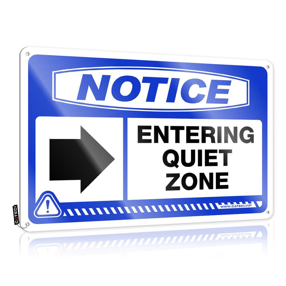 Fzfn Colour Teen, Metal Wall Decoration Dining Reusable Notice Entering Quiet Zone | Rustic Unique Wall Art(30X40cm)