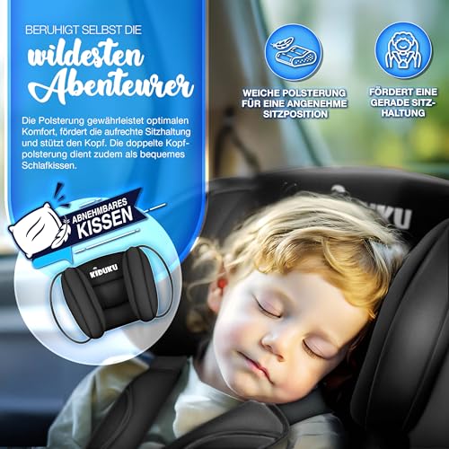 KIDUKU® Kindersitz 9-36 kg (1-12 Jahre) mit Kindersitzunterlage - Autositz ECE R129/03, Gruppe 1/2/3 Autokindersitz Kinderautositz