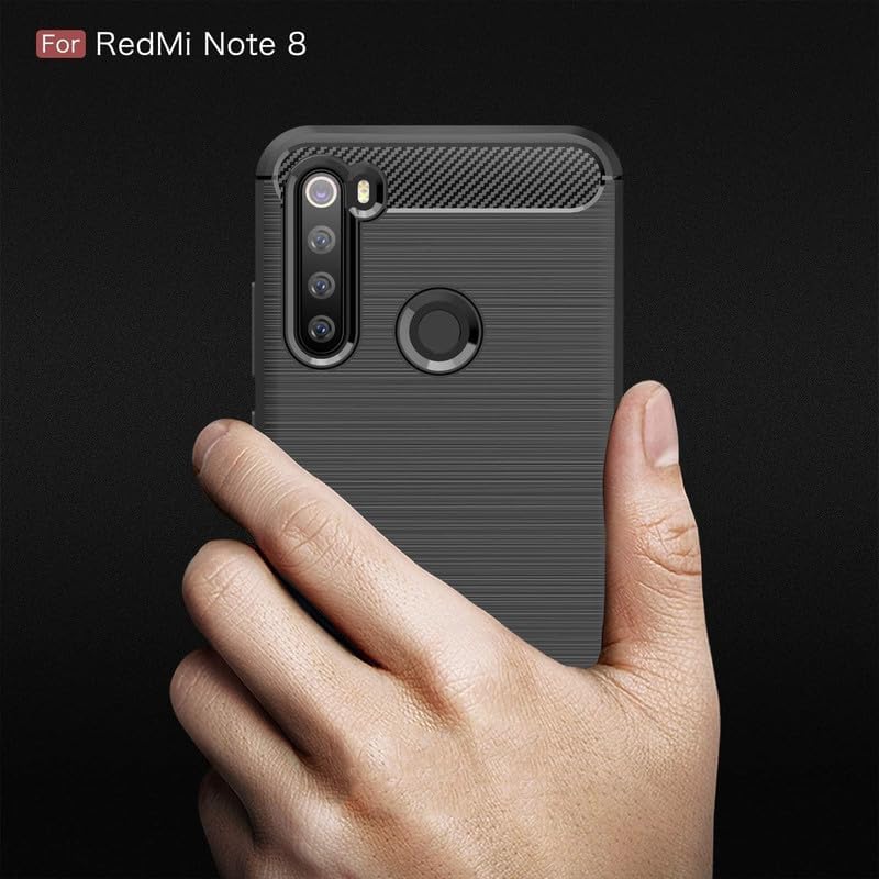 Image of Hybrid Carbon Fiber Back Case for Mi Redmi Note 8 (Black)